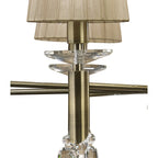M3870 Tiffany Pendant 2 Tier 12+12 Light E14+G9 Antique Brass Soft Bronze Shades & Clear Crystal