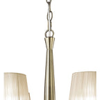 M3871 Tiffany Pendant 6+6 Light E14+G9 Antique Brass Soft Bronze Shades & Clear Crystal