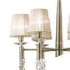 M3871 Tiffany Pendant 6+6 Light E14+G9 Antique Brass Soft Bronze Shades & Clear Crystal