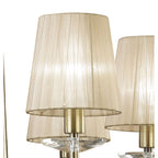M3871 Tiffany Pendant 6+6 Light E14+G9 Antique Brass Soft Bronze Shades & Clear Crystal