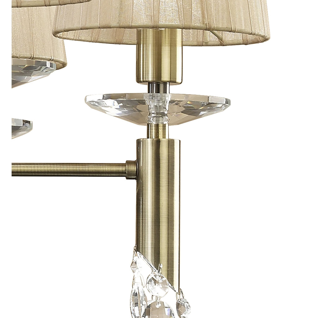 M3871 Tiffany Pendant 6+6 Light E14+G9 Antique Brass Soft Bronze Shades & Clear Crystal