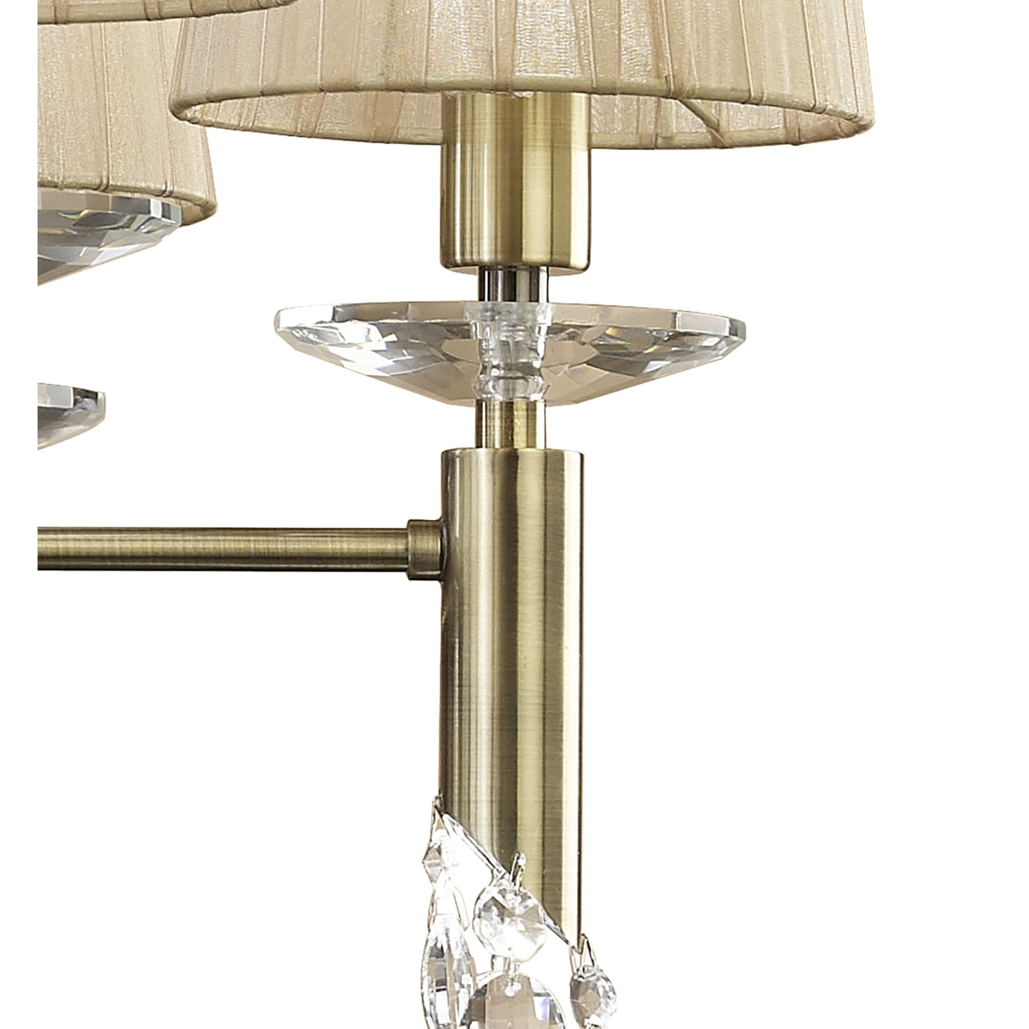 M3871 Tiffany Pendant 6+6 Light E14+G9 Antique Brass Soft Bronze Shades & Clear Crystal