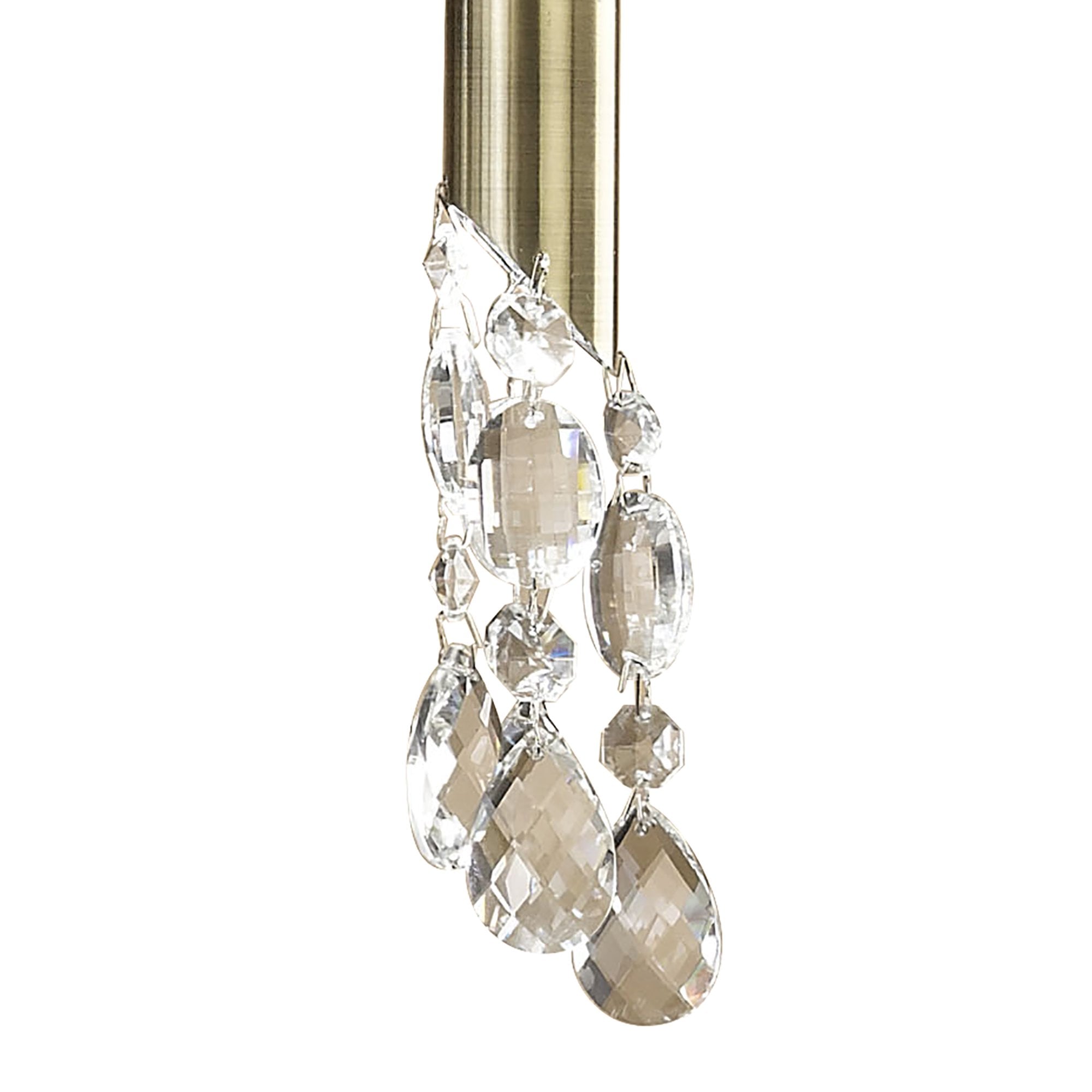 M3871 Tiffany Pendant 6+6 Light E14+G9 Antique Brass Soft Bronze Shades & Clear Crystal