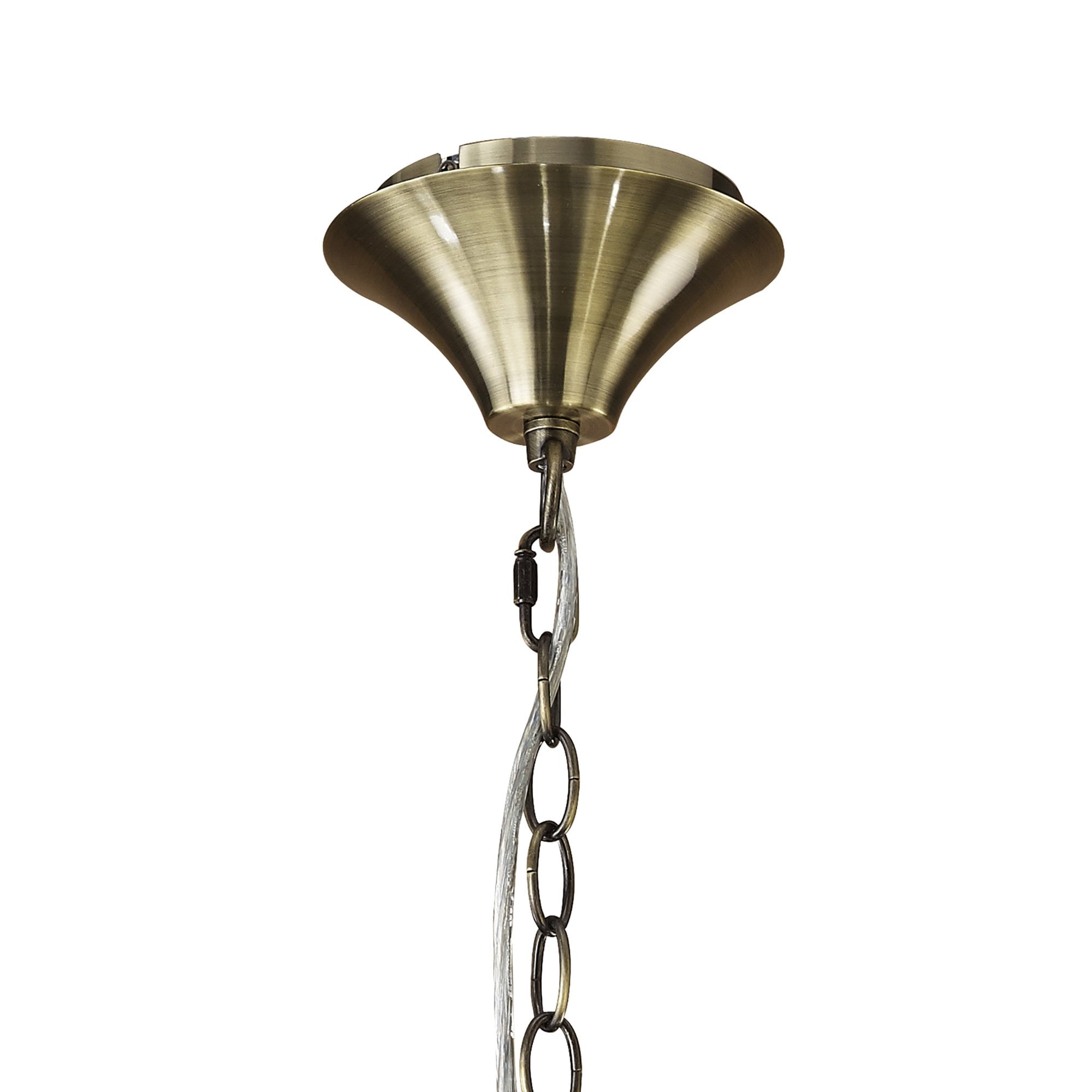 M3872 Tiffany Pendant 4+4 Light E14+G9 Antique Brass Soft Bronze Shades & Clear Crystal