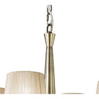 M3872 Tiffany Pendant 4+4 Light E14+G9 Antique Brass Soft Bronze Shades & Clear Crystal