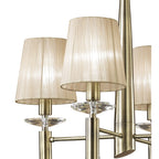M3872 Tiffany Pendant 4+4 Light E14+G9 Antique Brass Soft Bronze Shades & Clear Crystal