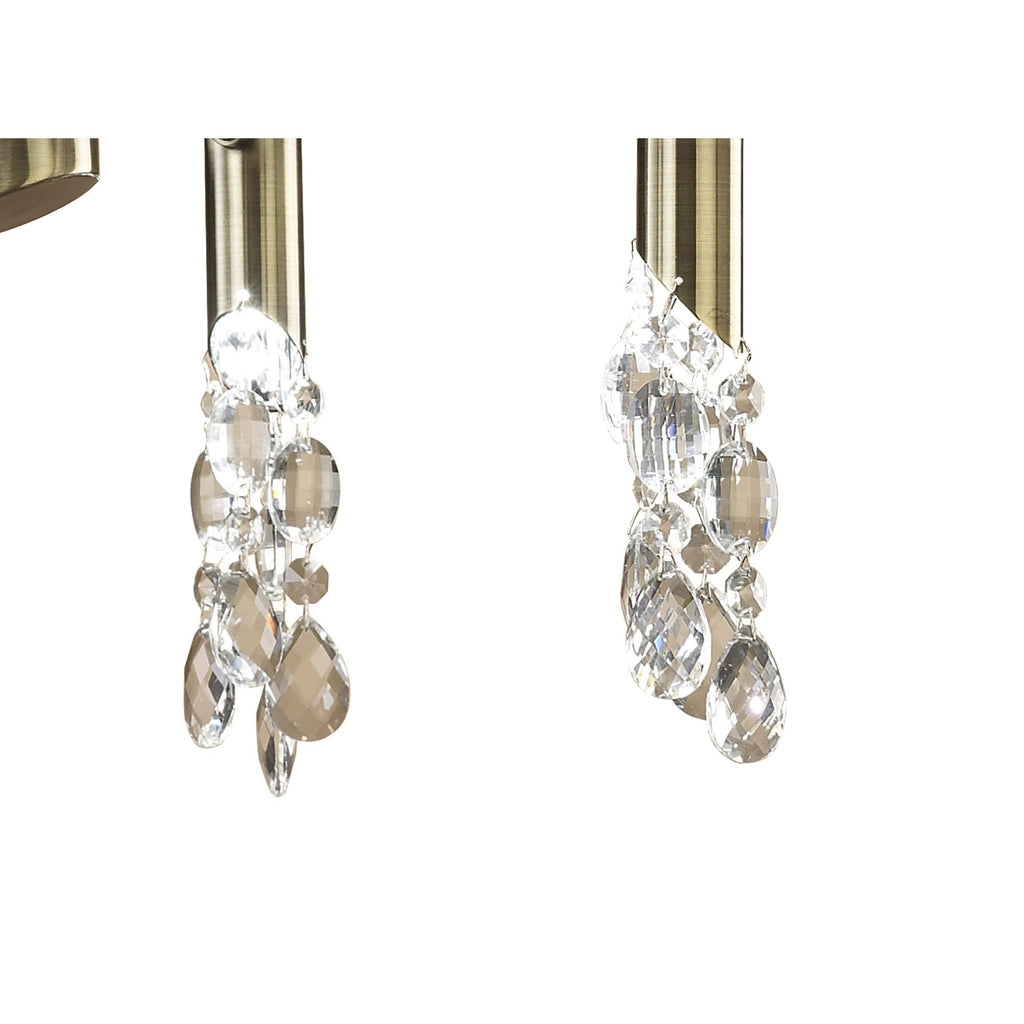 M3872 Tiffany Pendant 4+4 Light E14+G9 Antique Brass Soft Bronze Shades & Clear Crystal