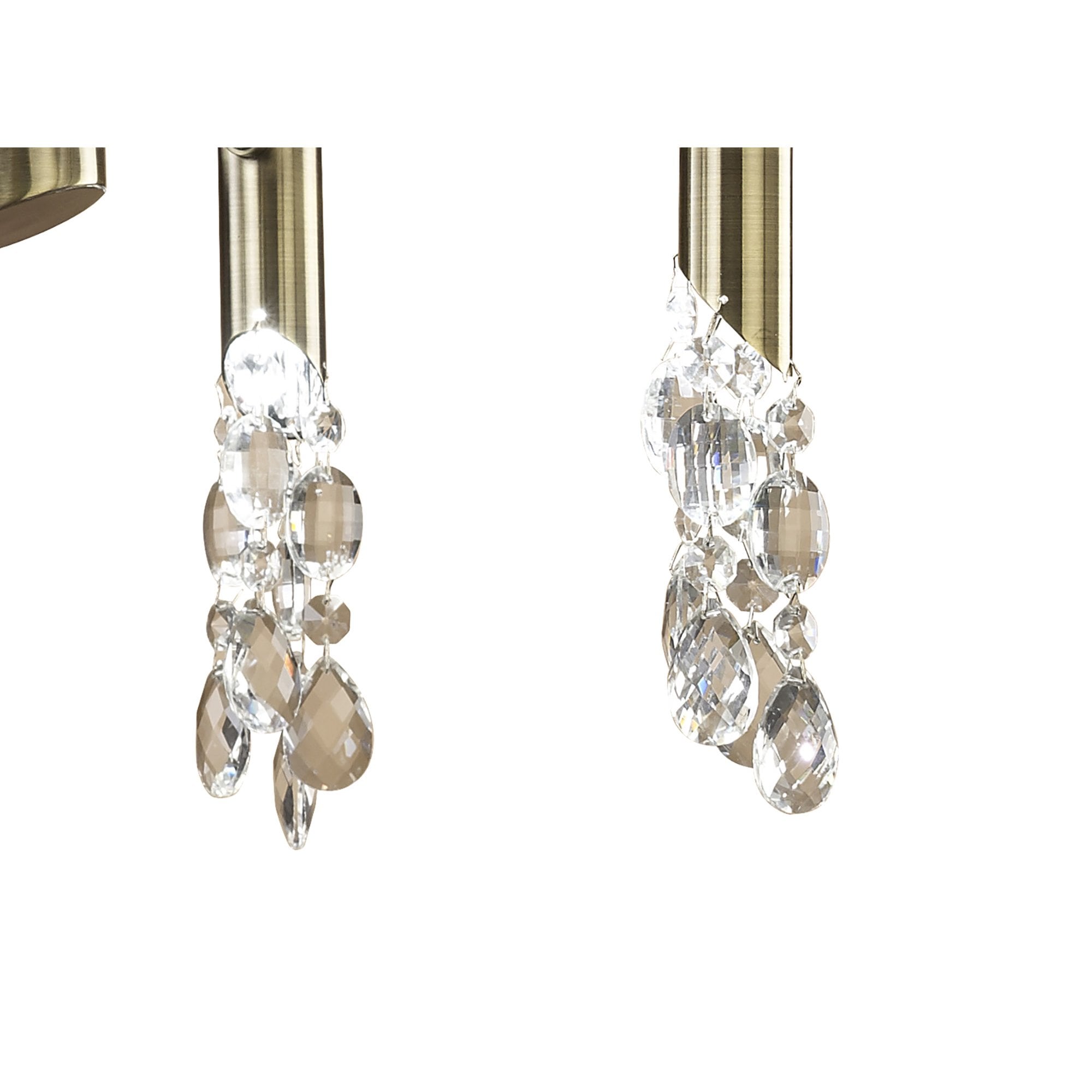 M3872 Tiffany Pendant 4+4 Light E14+G9 Antique Brass Soft Bronze Shades & Clear Crystal