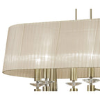 M3873 Tiffany Pendant 6+6 Light E27+G9 Oval Antique Brass Soft Bronze Shade & Clear Crystal