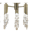 M3873 Tiffany Pendant 6+6 Light E27+G9 Oval Antique Brass Soft Bronze Shade & Clear Crystal