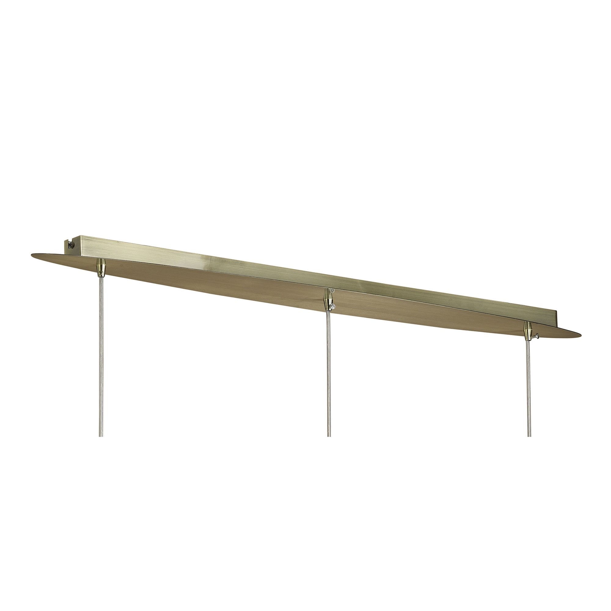 M3875 Tiffany Linear Pendant 3+3 Light E27+G9 Line Antique Brass Soft Bronze Shades & Clear Crystal