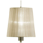 M3875 Tiffany Linear Pendant 3+3 Light E27+G9 Line Antique Brass Soft Bronze Shades & Clear Crystal