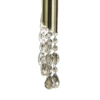 M3875 Tiffany Linear Pendant 3+3 Light E27+G9 Line Antique Brass Soft Bronze Shades & Clear Crystal