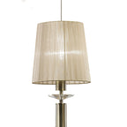 M3877 Tiffany Pendant 5+5 Light E27+G9 Spiral Antique Brass Soft Bronze Shades & Clear Crystal