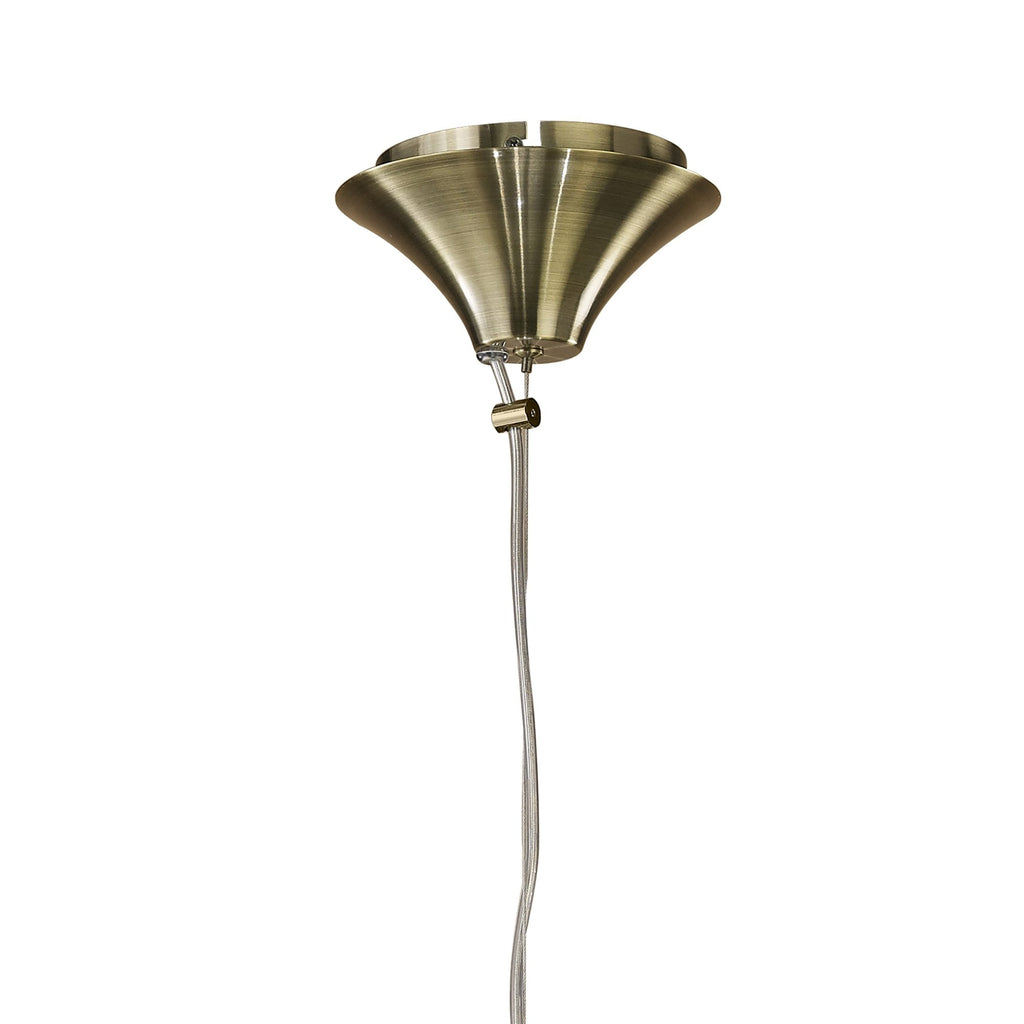 M3878 Tiffany Pendant 3+1 Light E27+G9 Antique Brass Soft Bronze Shade & Clear Crystal