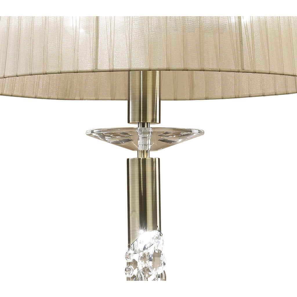 M3878 Tiffany Pendant 3+1 Light E27+G9 Antique Brass Soft Bronze Shade & Clear Crystal