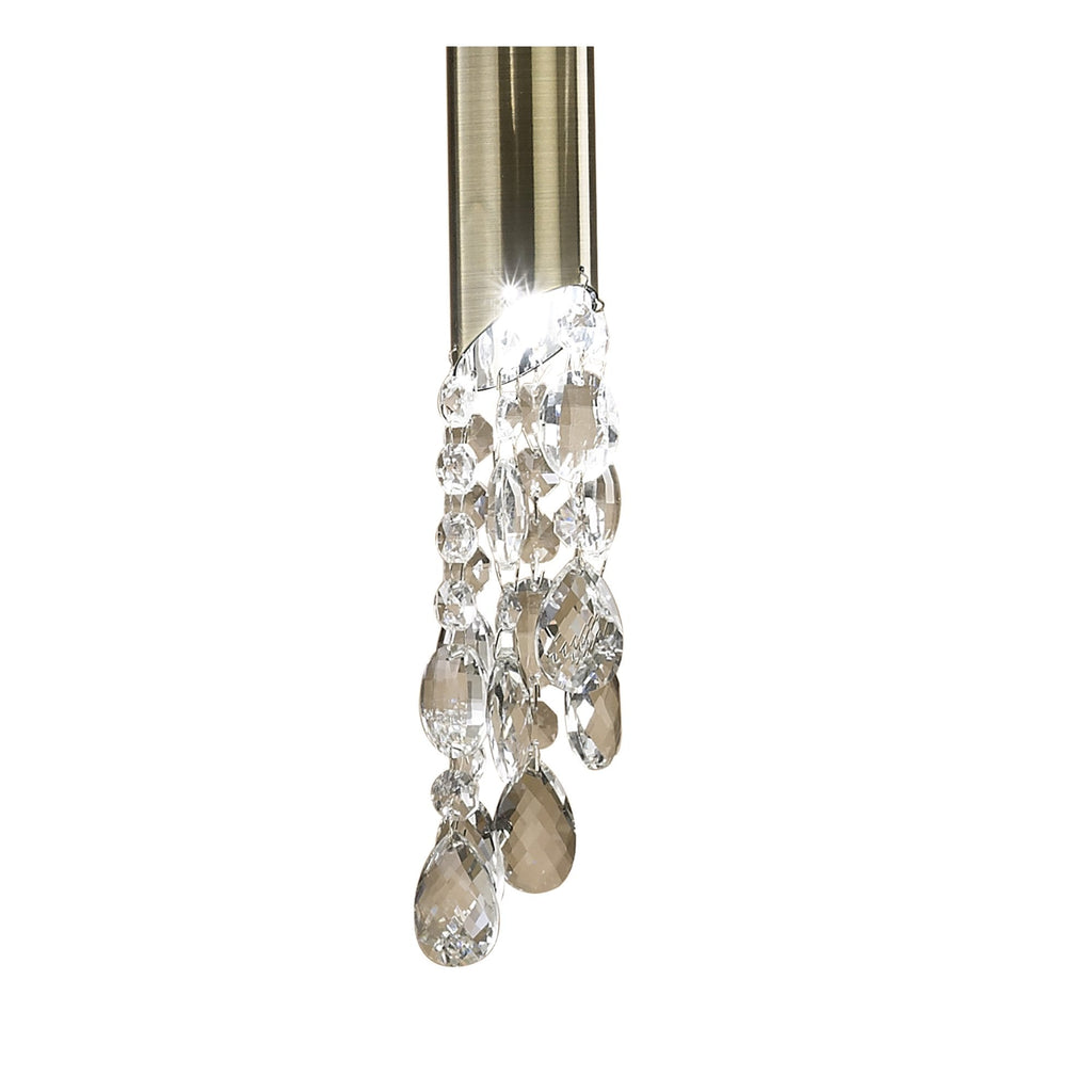 M3878 Tiffany Pendant 3+1 Light E27+G9 Antique Brass Soft Bronze Shade & Clear Crystal