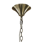 M3880 Tiffany Pendant 3+3 Light E14+G9 Antique Brass Soft Bronze Shade & Clear Crystal