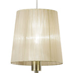 M3881 Tiffany Pendant 1+1 Light E27+G9 Antique Brass Soft Bronze Shade & Clear Crystal
