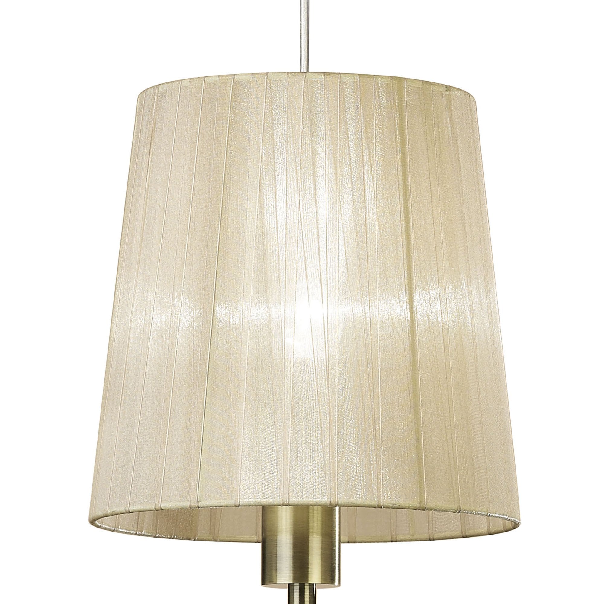 M3881 Tiffany Pendant 1+1 Light E27+G9 Antique Brass Soft Bronze Shade & Clear Crystal