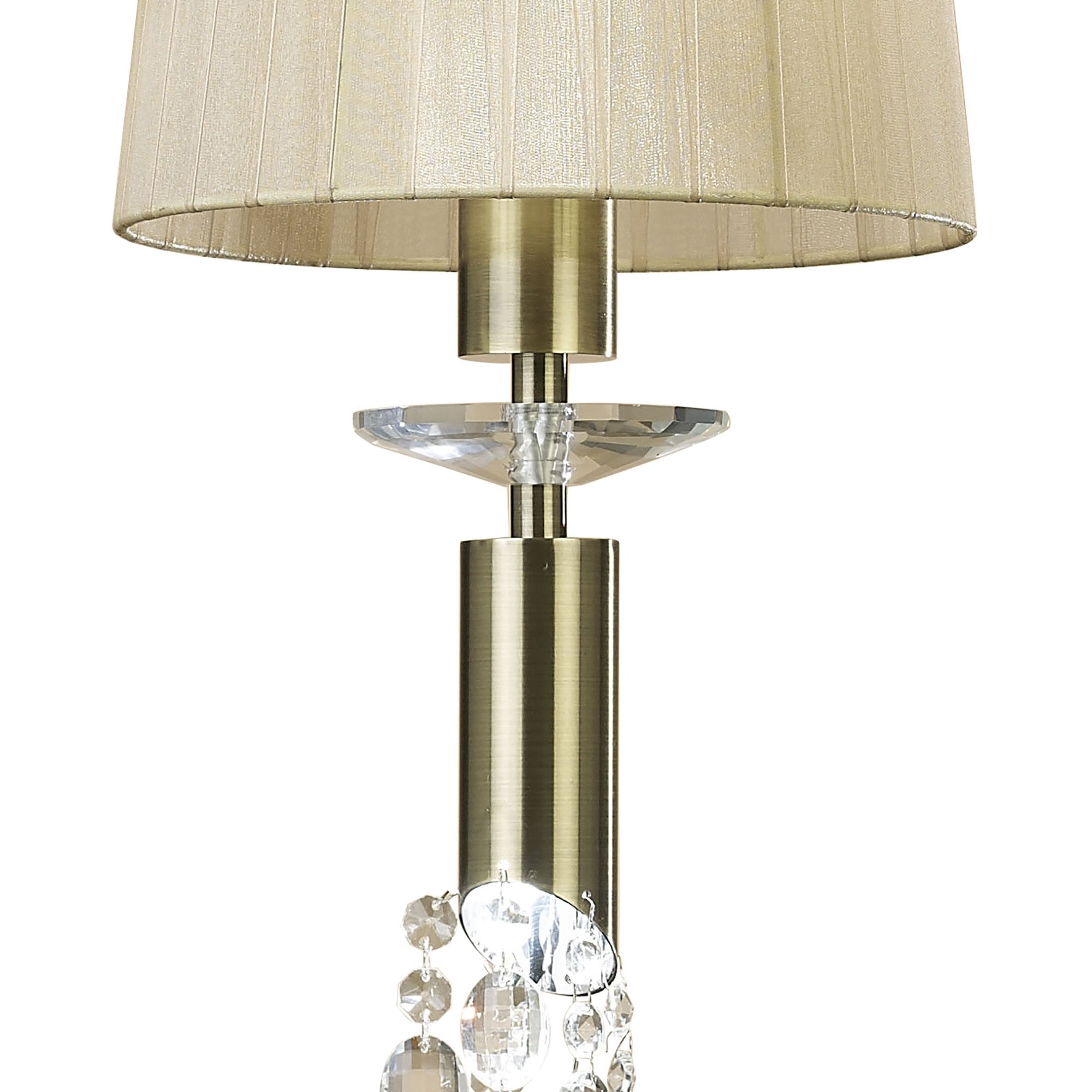 M3881 Tiffany Pendant 1+1 Light E27+G9 Antique Brass Soft Bronze Shade & Clear Crystal
