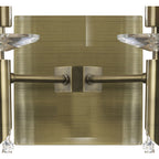 M3883/S Tiffany Wall Lamp Switched 2+2 Light E14+G9 Antique Brass Soft Bronze Shades & Clear Crystal