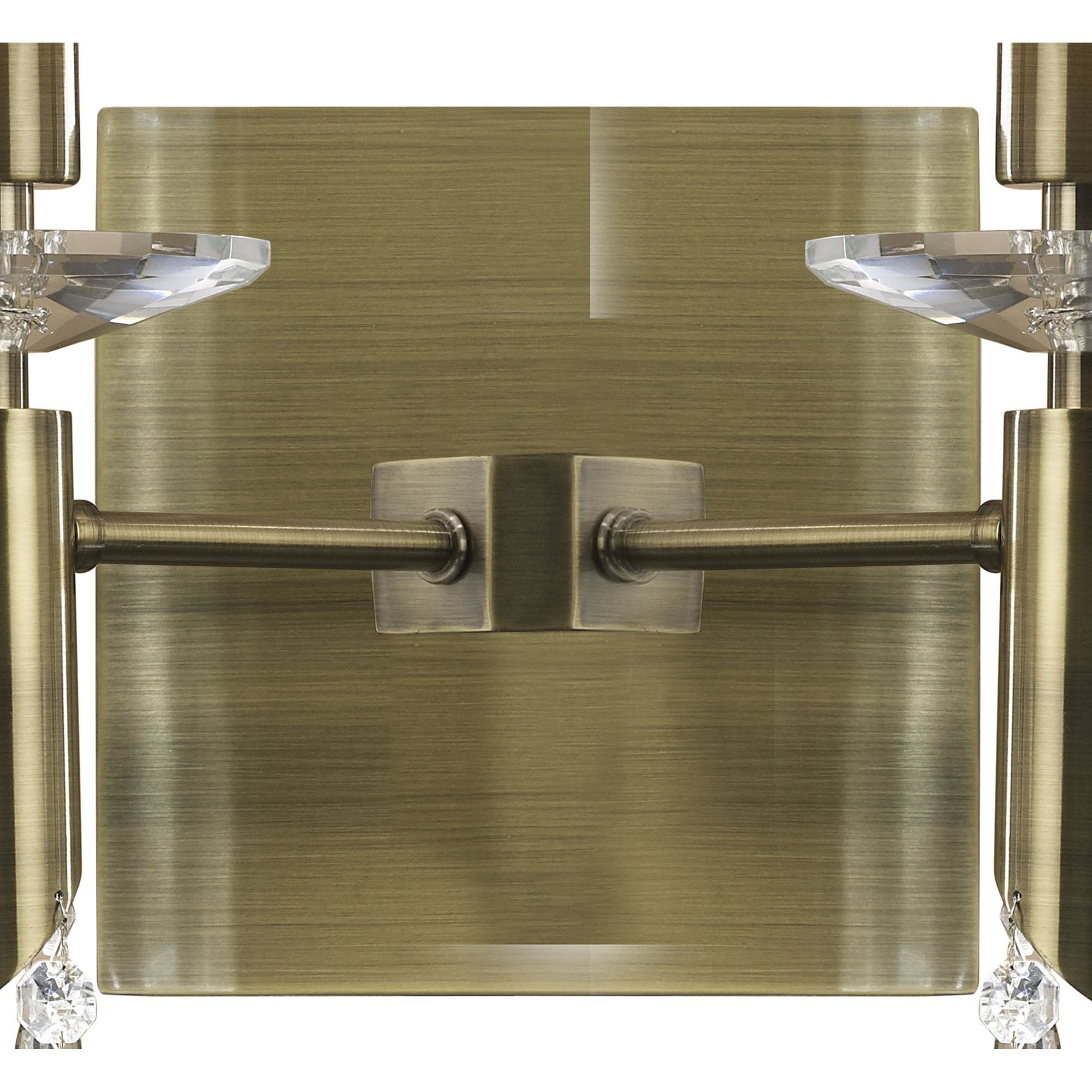 M3883/S Tiffany Wall Lamp Switched 2+2 Light E14+G9 Antique Brass Soft Bronze Shades & Clear Crystal