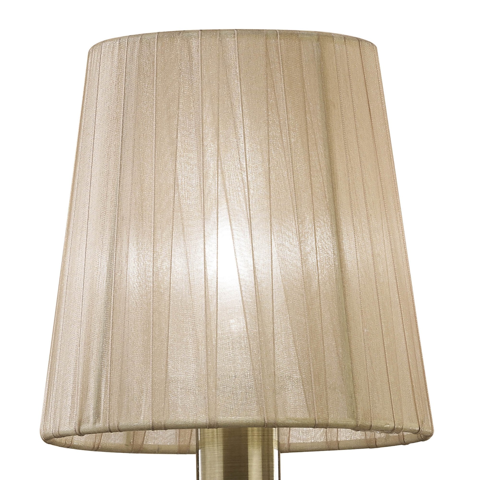 M3883/S Tiffany Wall Lamp Switched 2+2 Light E14+G9 Antique Brass Soft Bronze Shades & Clear Crystal