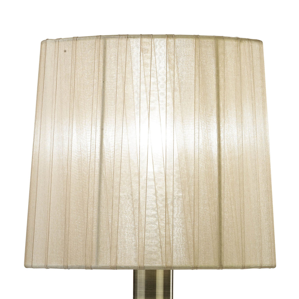 M3888 Tiffany Table Lamp 1+1 Light E14+G9 Antique Brass Soft Bronze Shade & Clear Crystal