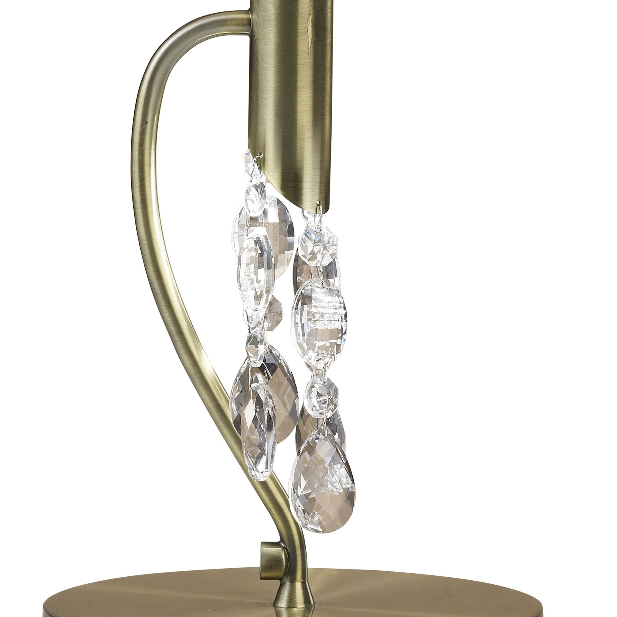 M3888 Tiffany Table Lamp 1+1 Light E14+G9 Antique Brass Soft Bronze Shade & Clear Crystal