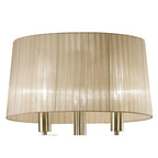 M3889 Tiffany Floor Lamp 3+3 Light E27+G9 Antique Brass Soft Bronze Shade & Clear Crystal