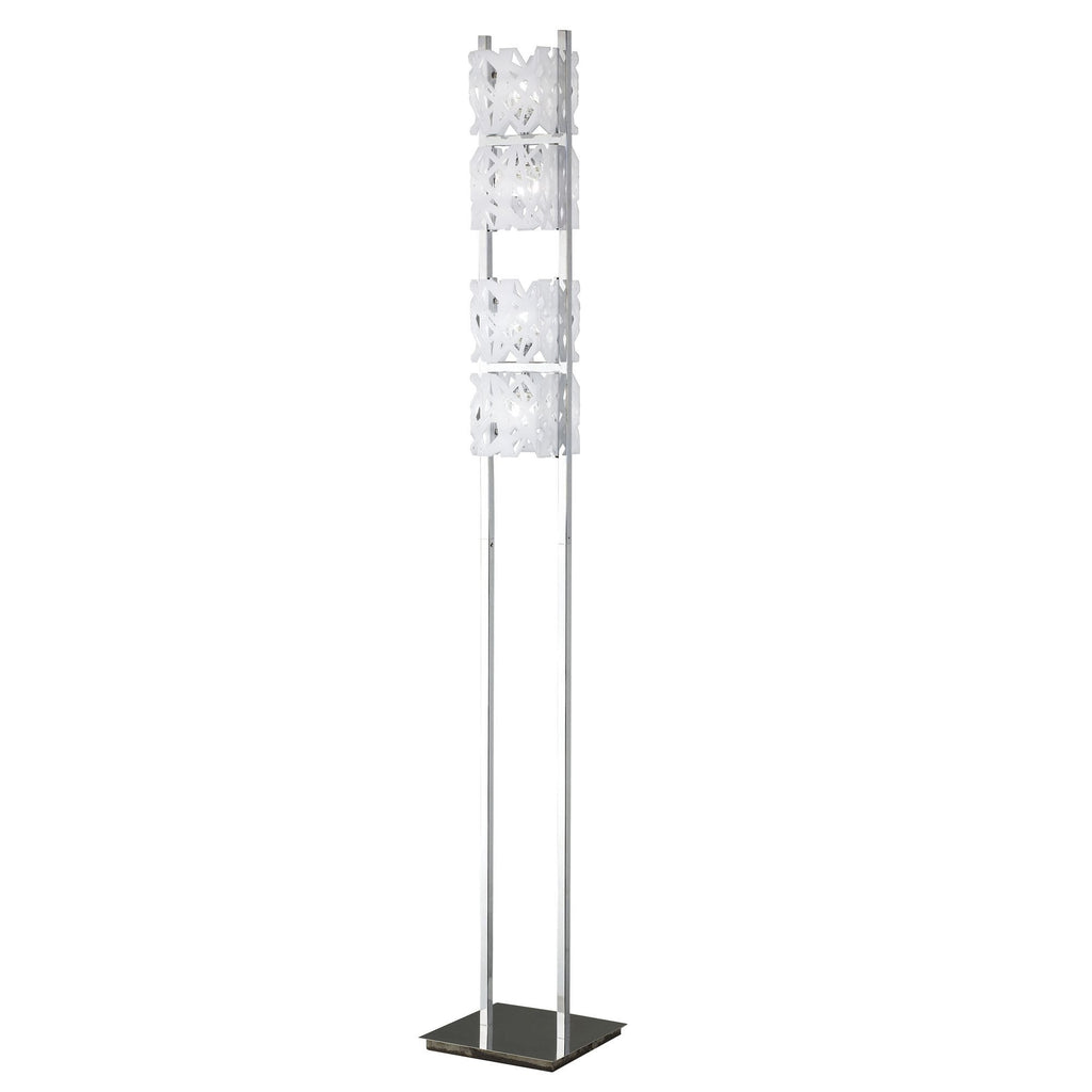 M1250 Tokio Floor Lamp 4 Light G9 Gloss White/Polished Chrome