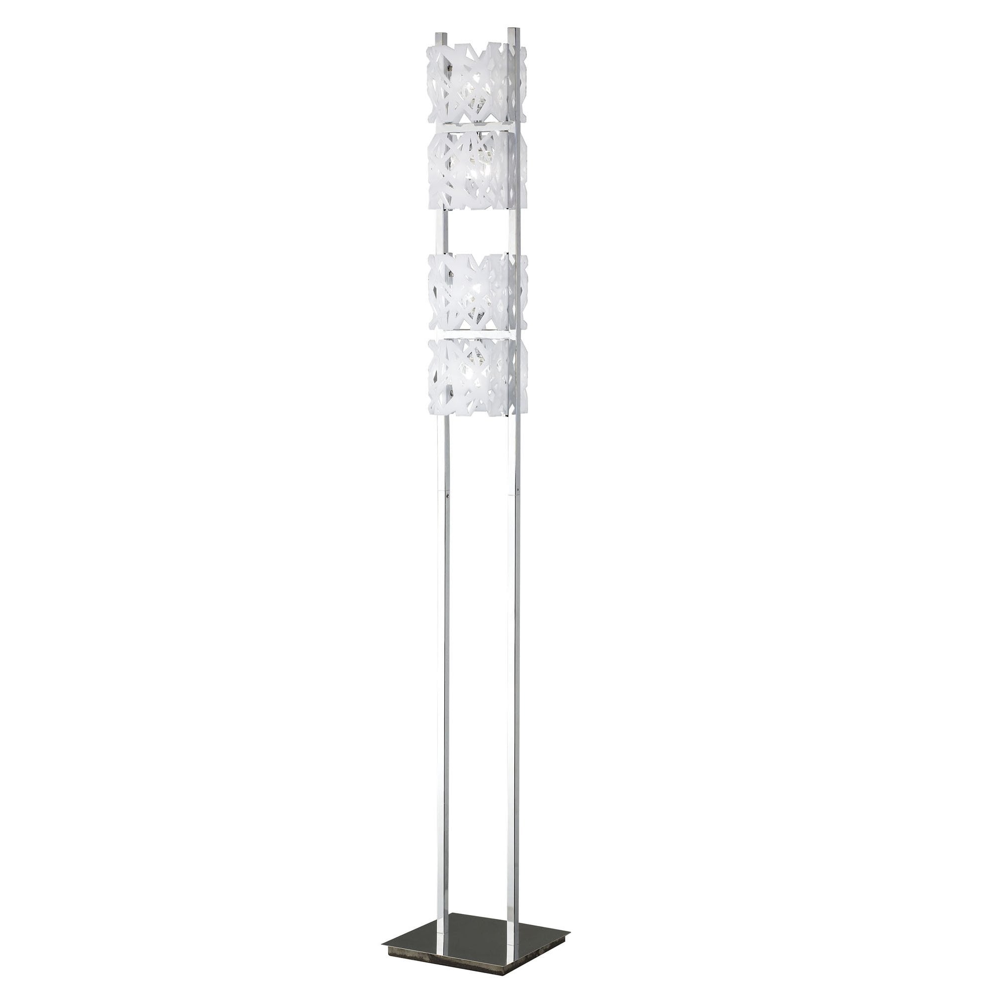 M1250 Tokio Floor Lamp 4 Light G9 Gloss White/Polished Chrome