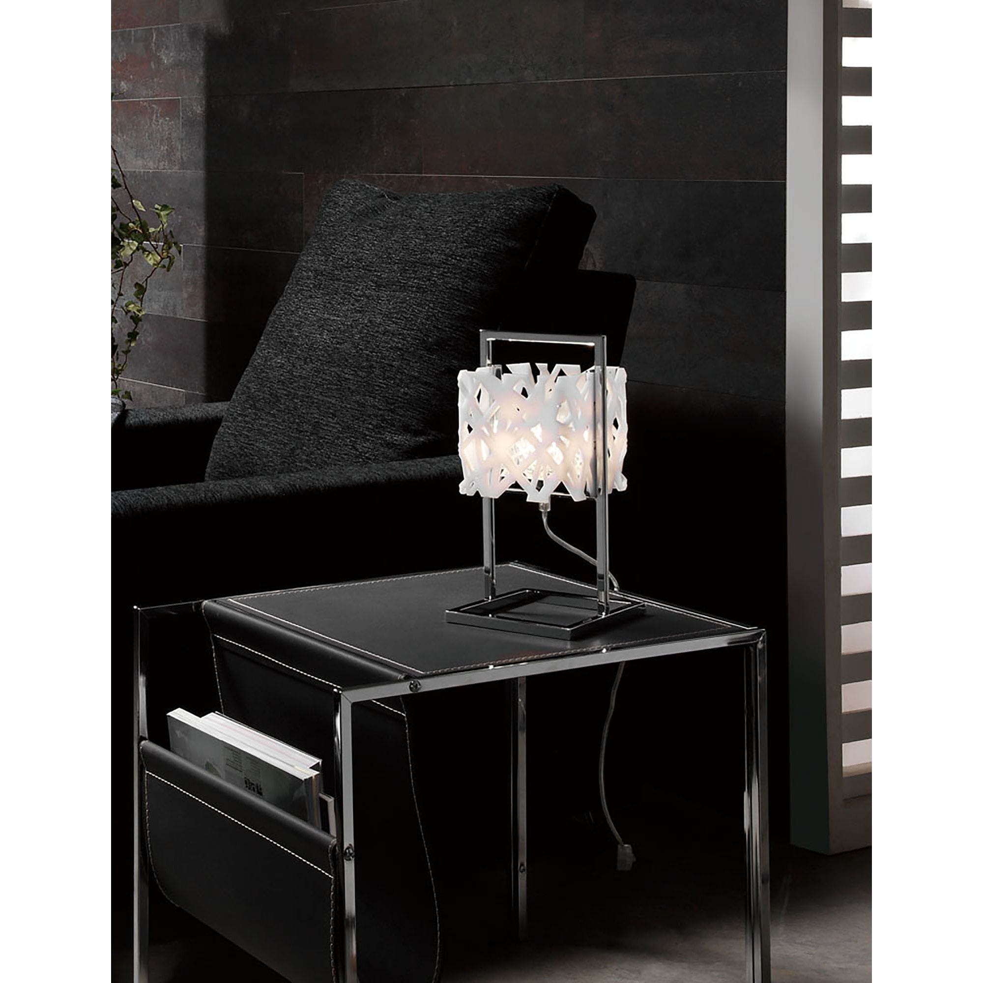 M1251 Tokio Table Lamp 1 Light G9 Gloss White/Polished Chrome