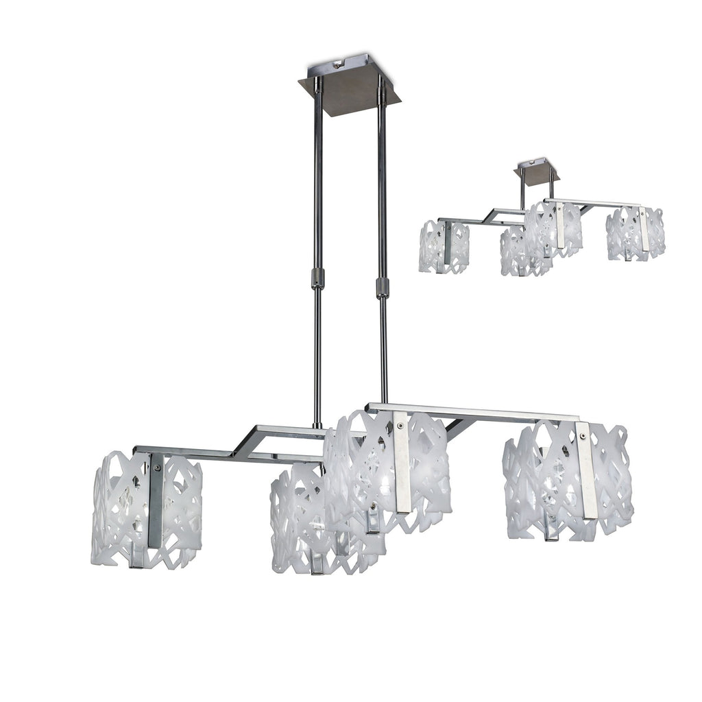 M1257 Tokio Rectangular Telescopic Convertible To Semi Flush 4 Light G9 Line Gloss White/Polished Chrome