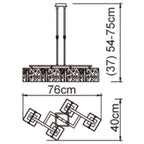 M1257 Tokio Rectangular Telescopic Convertible To Semi Flush 4 Light G9 Line Gloss White/Polished Chrome