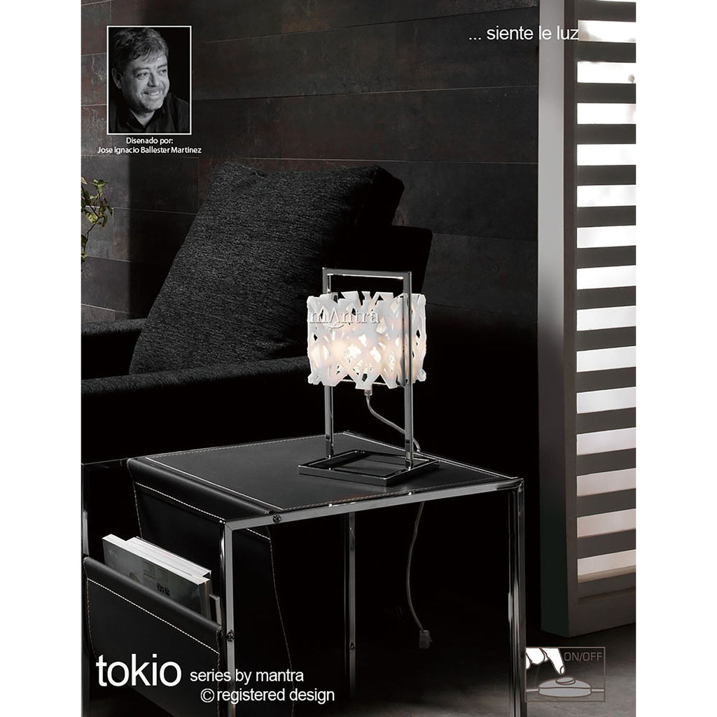 M1257 Tokio Rectangular Telescopic Convertible To Semi Flush 4 Light G9 Line Gloss White/Polished Chrome