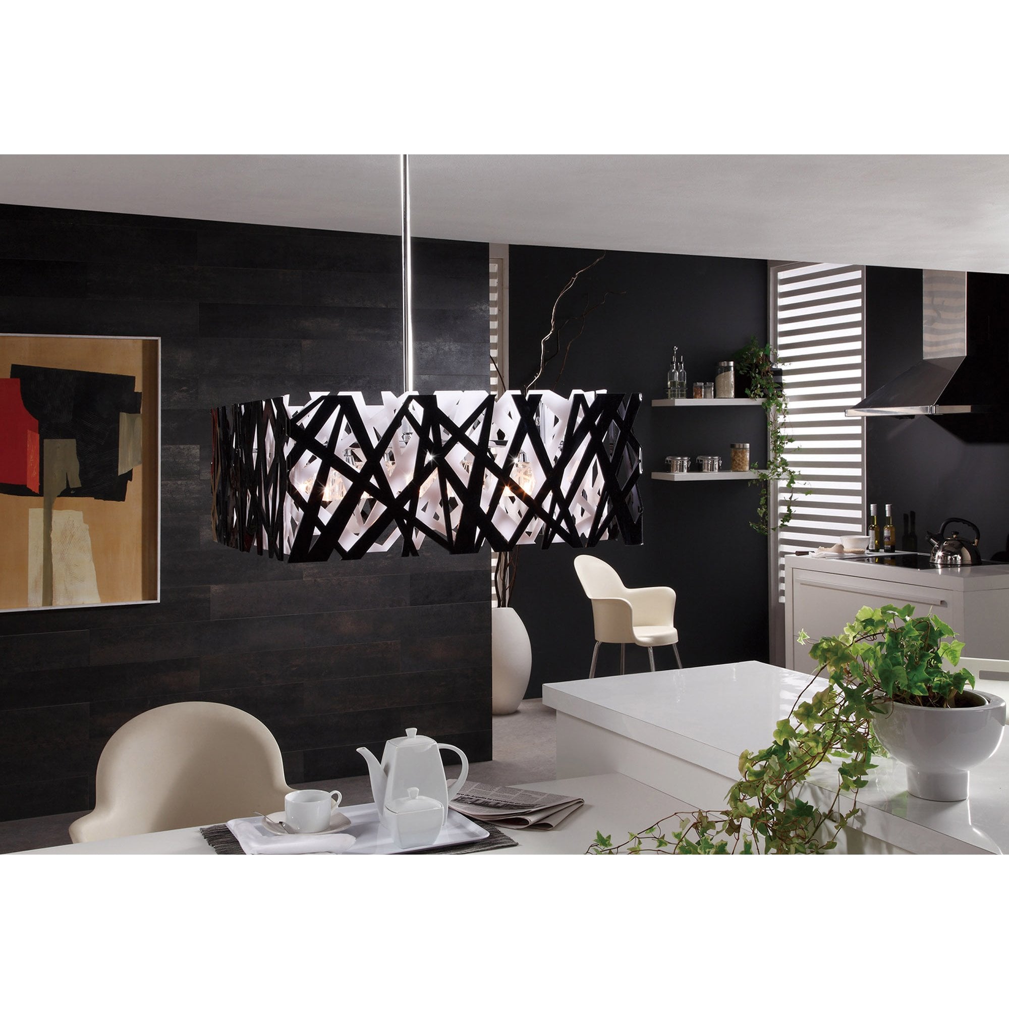 M1257 Tokio Rectangular Telescopic Convertible To Semi Flush 4 Light G9 Line Gloss White/Polished Chrome