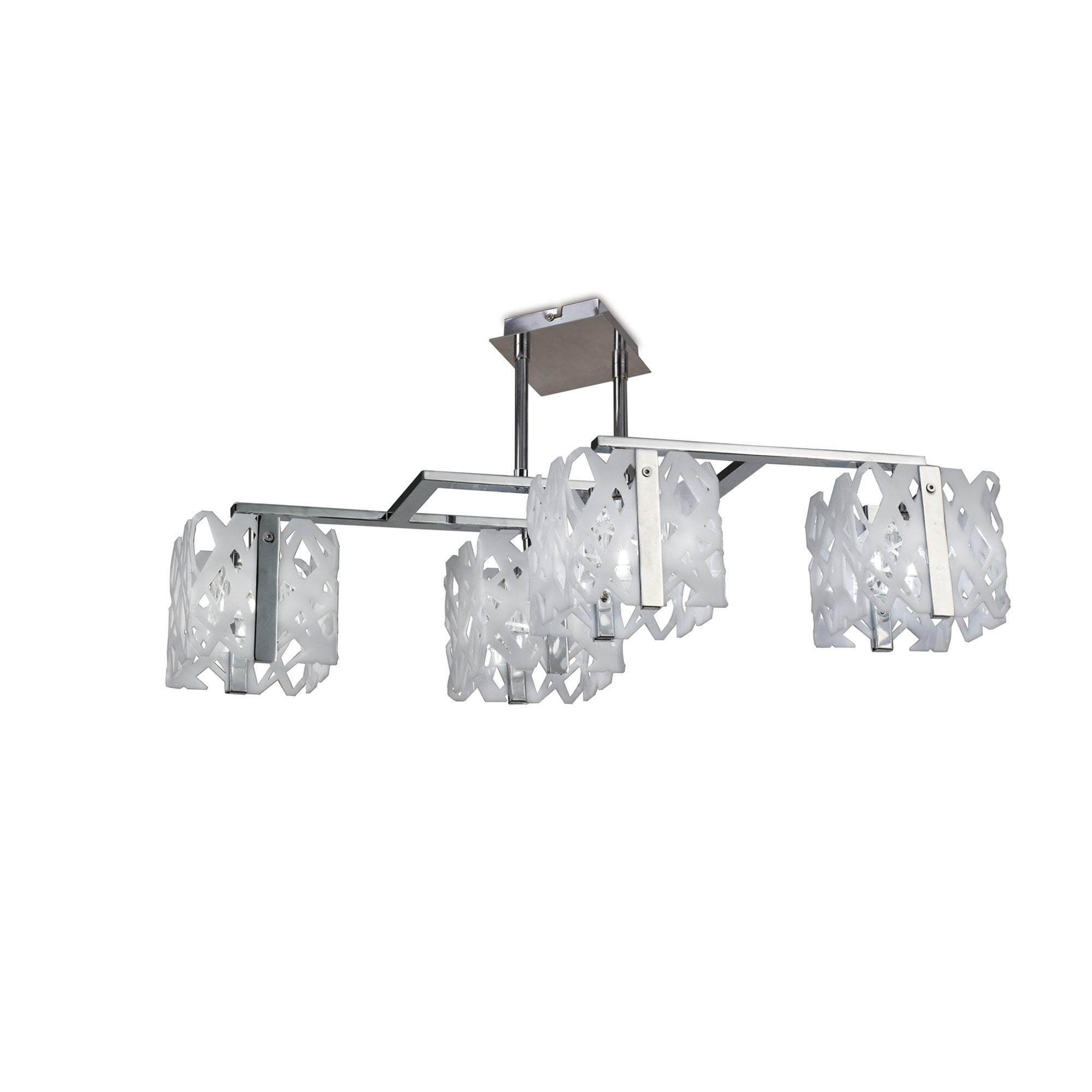 M1257 Tokio Rectangular Telescopic Convertible To Semi Flush 4 Light G9 Line Gloss White/Polished Chrome