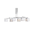 M1258 Tokio Rectangular Telescopic 6 Light G9 Line Gloss White/Polished Chrome