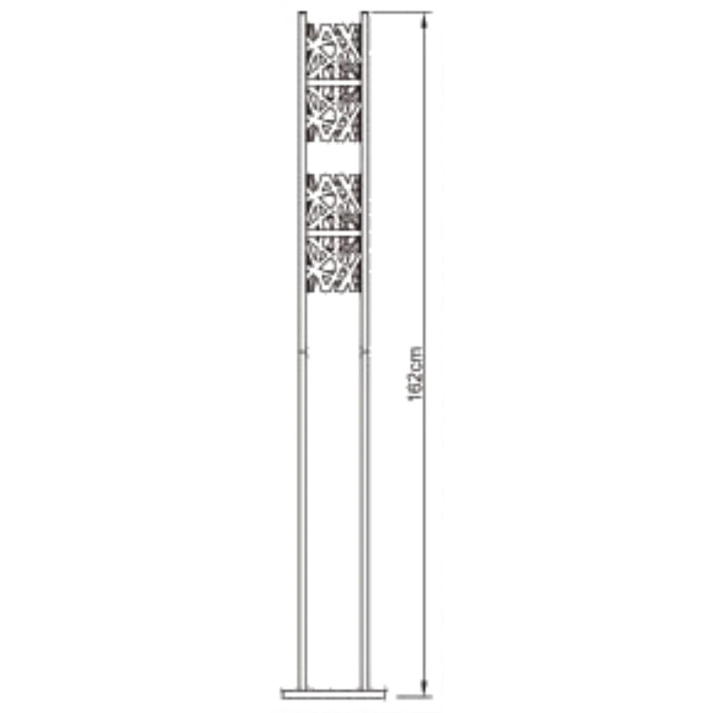 M1270 Tokio Floor Lamp 4 Light G9 Gloss Black/Polished Chrome