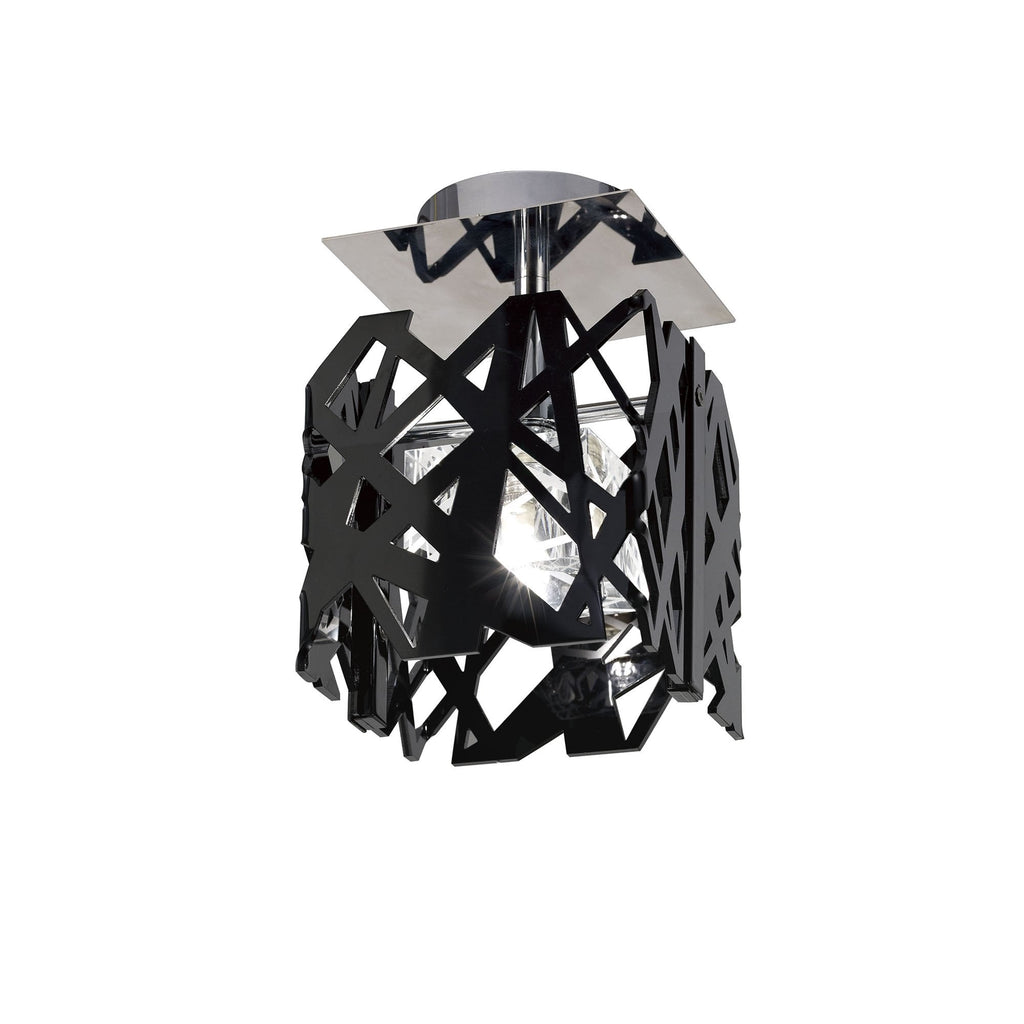 M1275 Tokio Square Ceiling 1 Light G9 Gloss Black/Polished Chrome