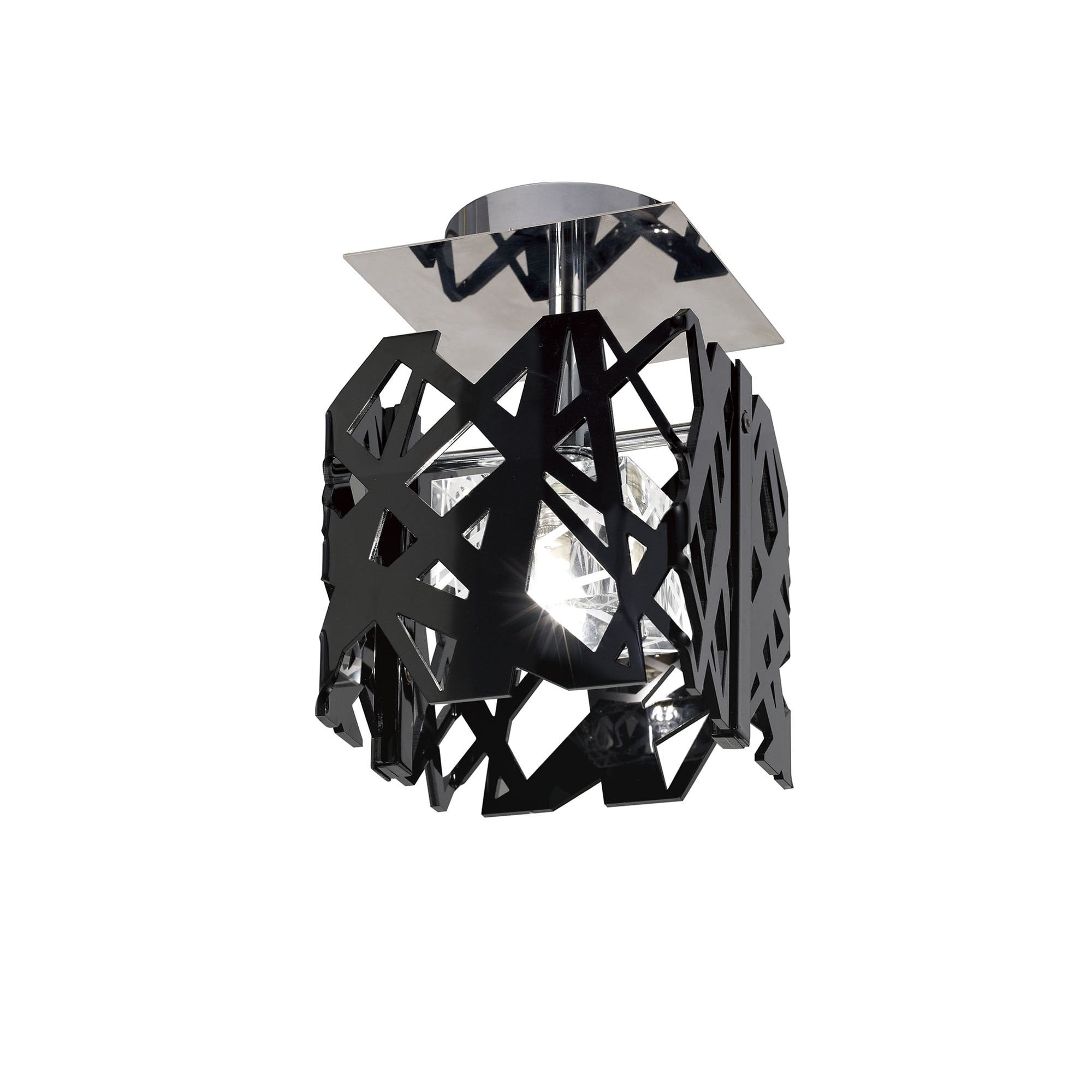 M1275 Tokio Square Ceiling 1 Light G9 Gloss Black/Polished Chrome