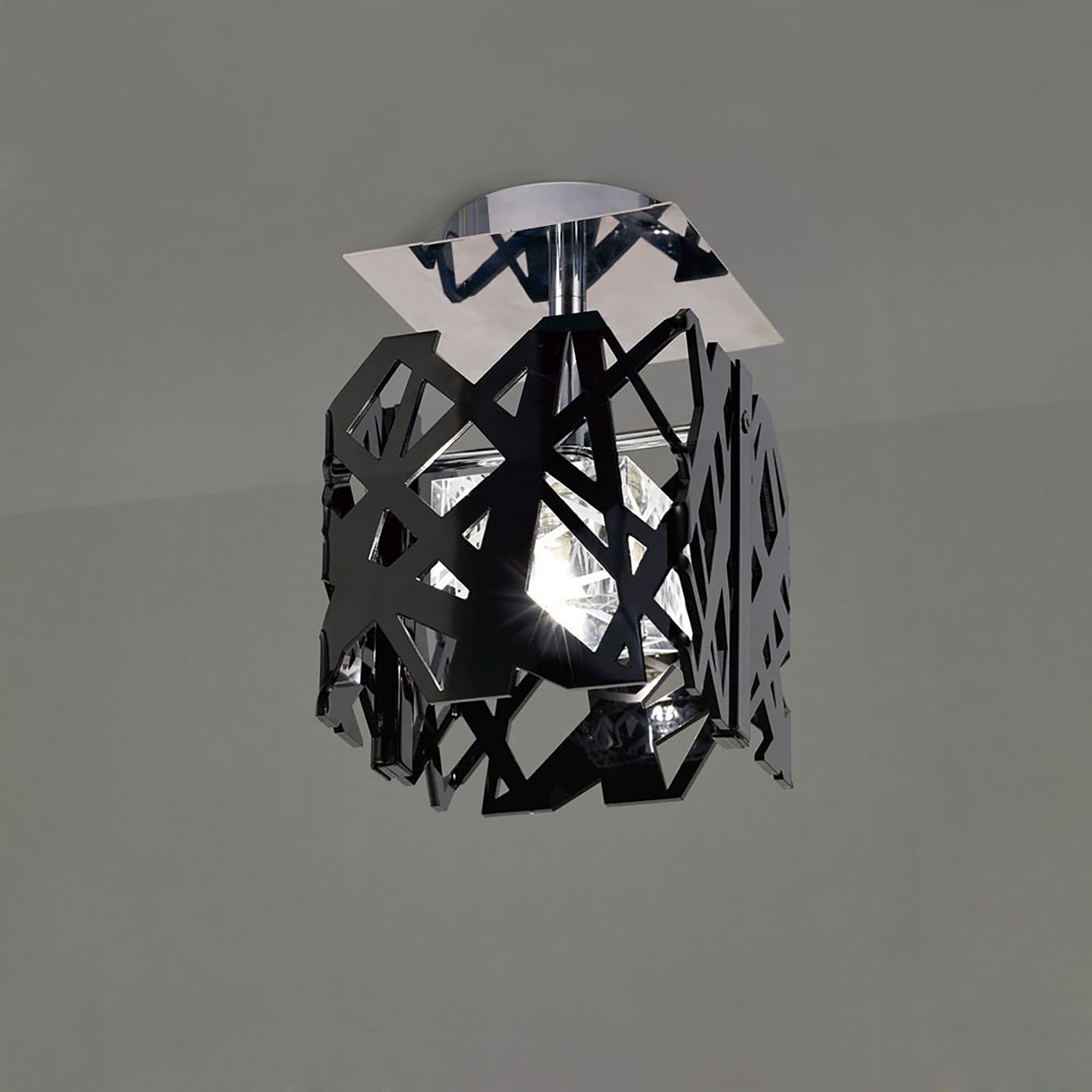 M1275 Tokio Square Ceiling 1 Light G9 Gloss Black/Polished Chrome
