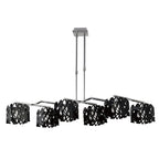 M1278 Tokio Rectangular Telescopic 6 Light G9 Line Gloss Black/Polished Chrome
