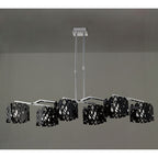 M1278 Tokio Rectangular Telescopic 6 Light G9 Line Gloss Black/Polished Chrome