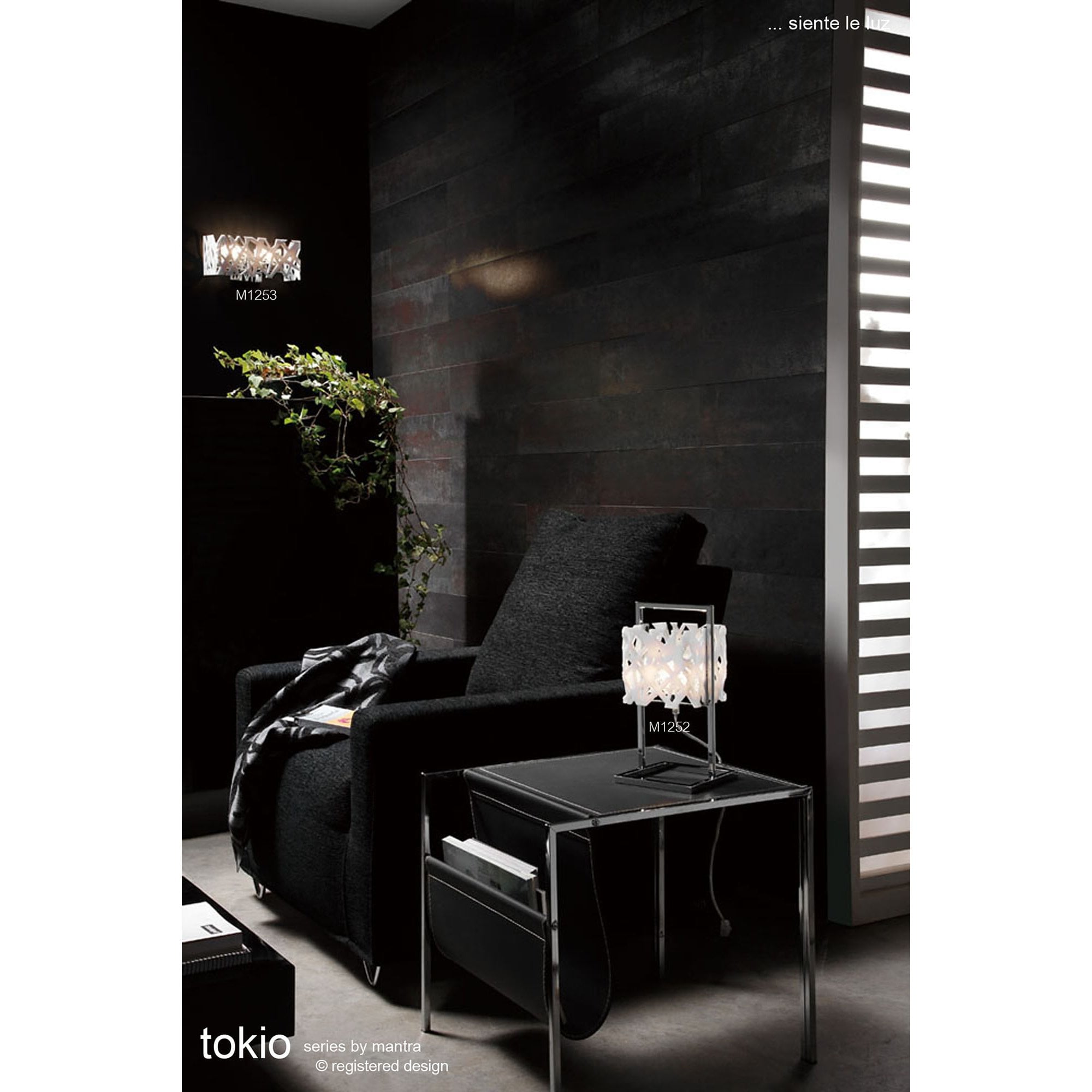 M1278 Tokio Rectangular Telescopic 6 Light G9 Line Gloss Black/Polished Chrome