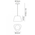 M4823 Triangle Pendant Small 1 Light E27 Gloss White/Polished Chrome
