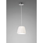 M4823 Triangle Pendant Small 1 Light E27 Gloss White/Polished Chrome