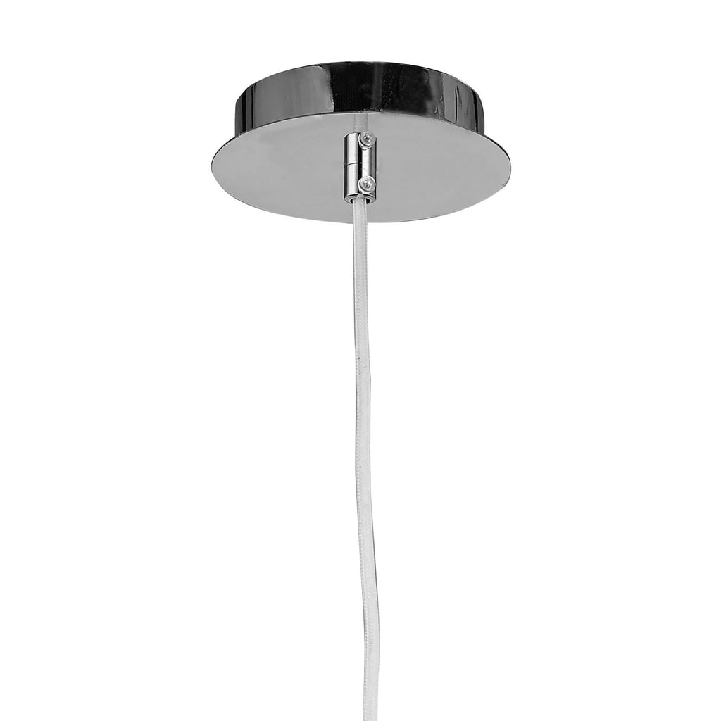 M4823 Triangle Pendant Small 1 Light E27 Gloss White/Polished Chrome